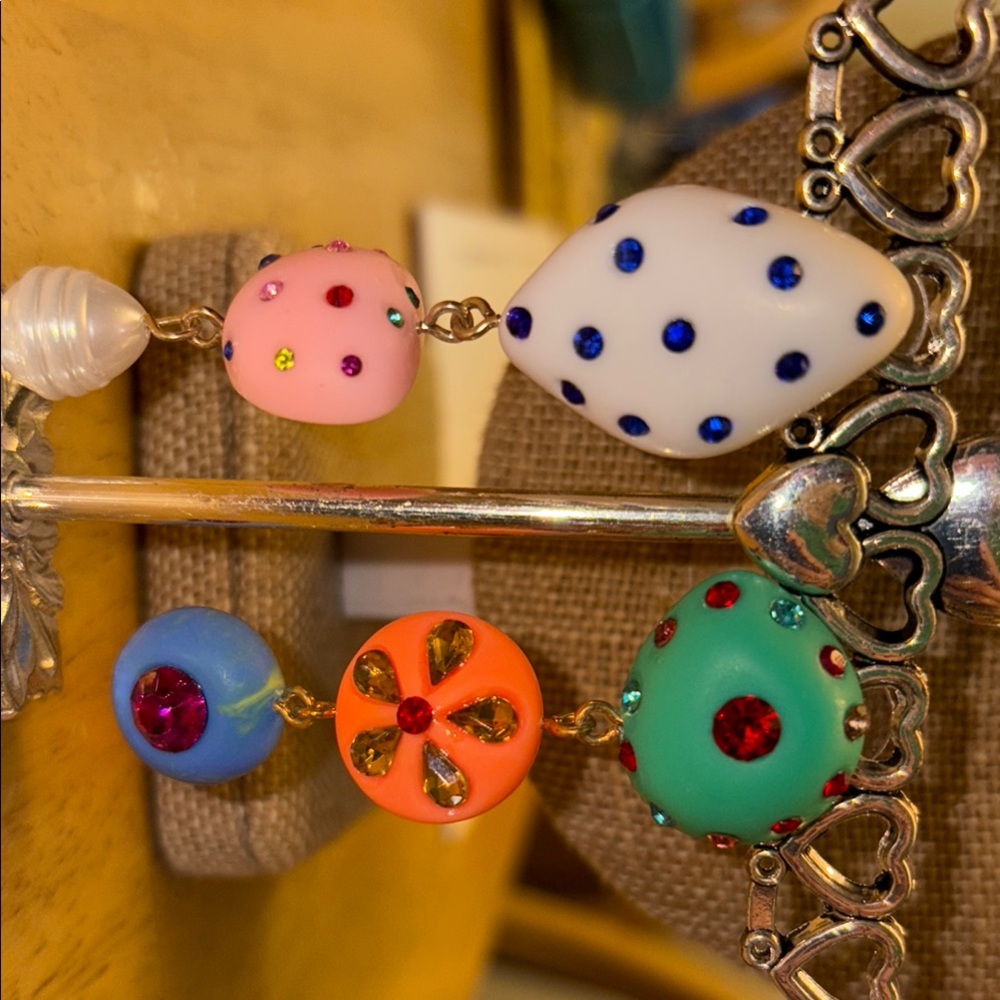 Colorful Beaded Earrings and stand